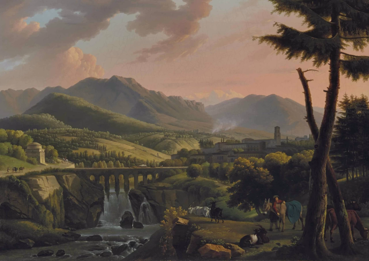 Alexandre Hyacinthe Dunouy - Veduta dell'acquedotto di La Cava presso Salerno
